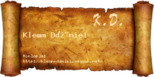 Klemm Dániel névjegykártya